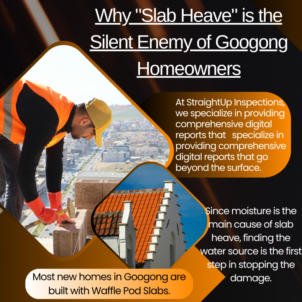 Slab heave educational guide for Googong homeowners explaining waffle pod slabs and moisture management by Straight Up Inspections.