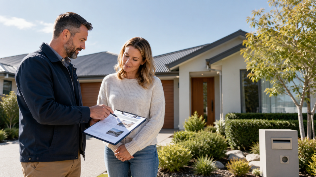Canberra home buyer reviewing a residential building inspection report