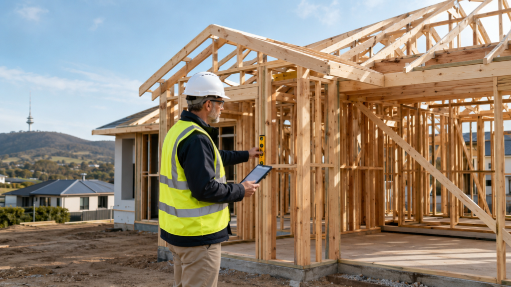 new home construction inspections Canberra, construction stage inspections Canberra, staged building inspections Canberra, new build inspection Canberra, slab stage inspection Canberra, frame stage inspection Canberra, pre-handover inspection Canberra